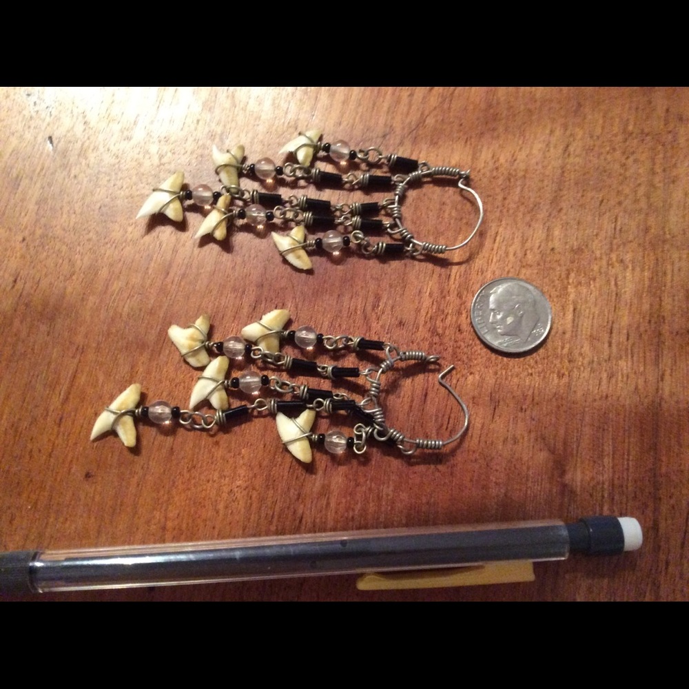 Shark tooth earrings